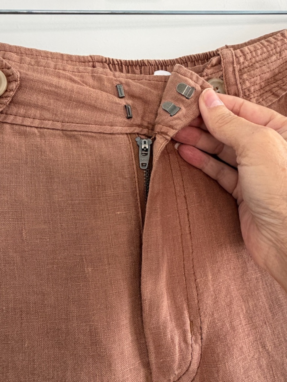 Nicole Miller 100% Linen Wide-leg Pants High-waisted Size 10 Beachy Summer Vaca - Picture 5 of 12